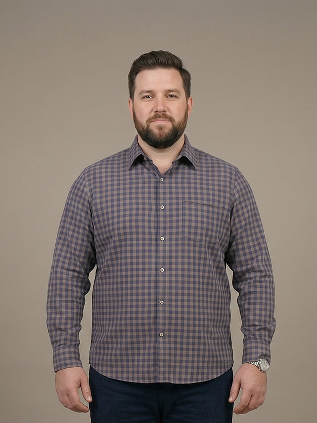 Men Plus Size Plaidorn Multi Check Shirts