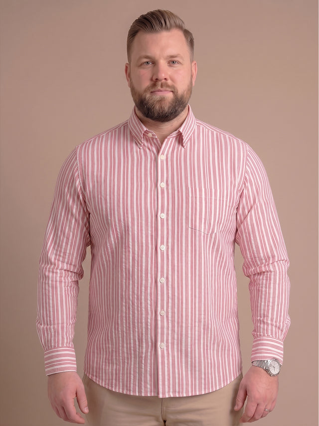 Men Plus Size Berryweave Red Check Shirts