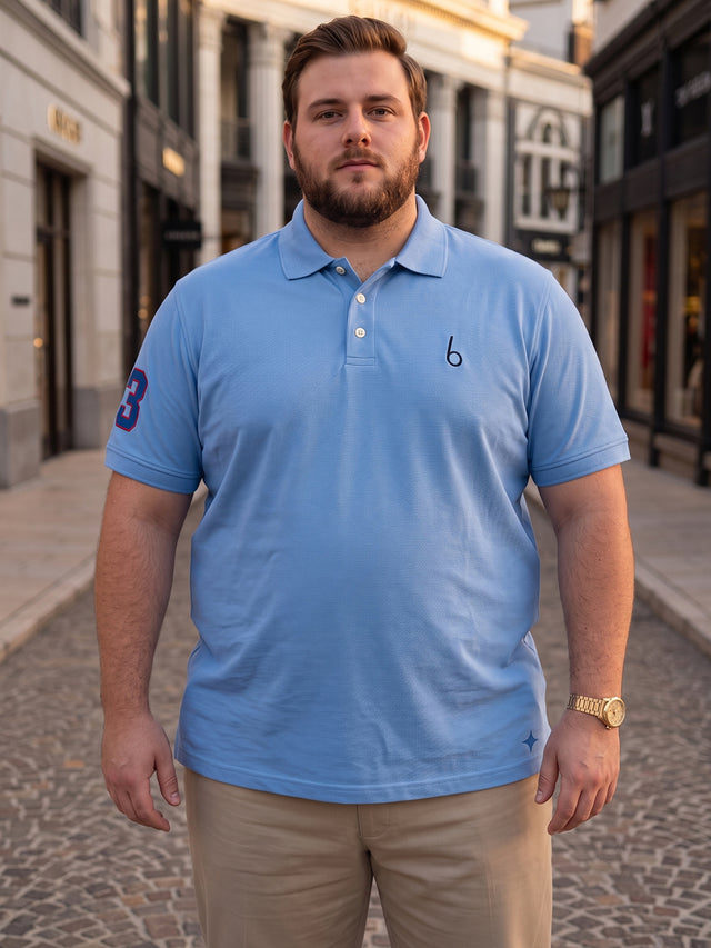 Men Plus Size Aura-Sky Polo Men Tshirt