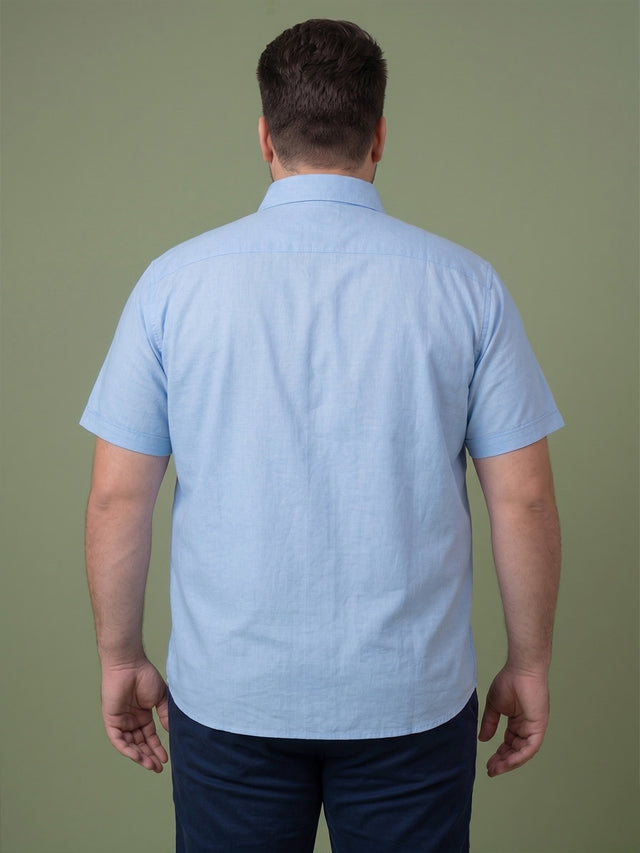 Men Plus Size OakLine Sky Blue Solid Shirts