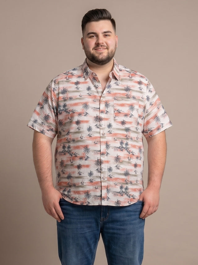 Men Plus Size Shore Multi Printed Shirts