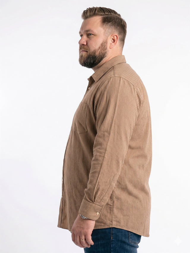Men Plus Size Raxyn Rust Striped Shirts