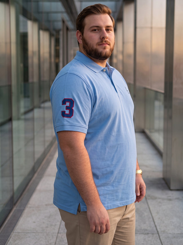 Men Plus Size Aura-Sky Polo Men Tshirt