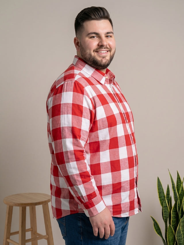 Men Plus Size Marzel Multi Check Shirts