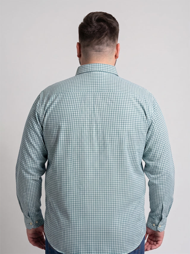 Men Plus Size Venzique Blue Check Shirts