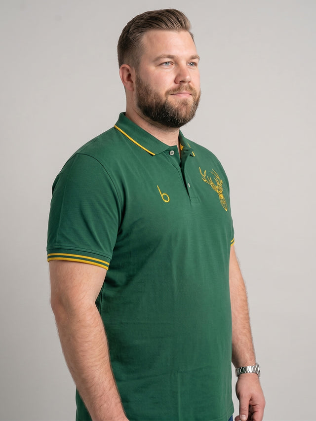 Men Plus Size Savage-Green Solid Polo