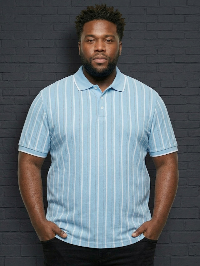 Men Plus Size Aether Multi Striped Polo