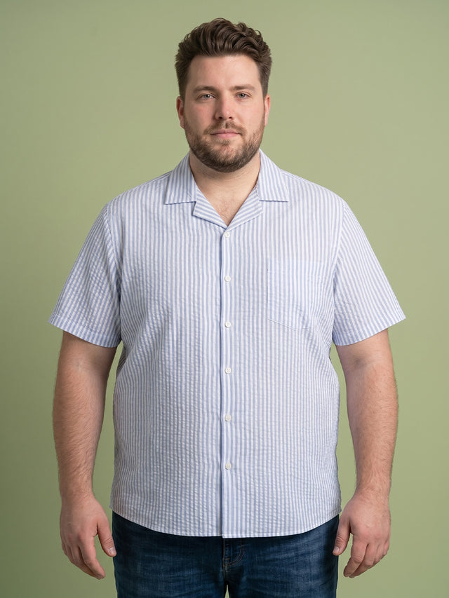 Men Plus Size Placid Multi Textured Shirts
