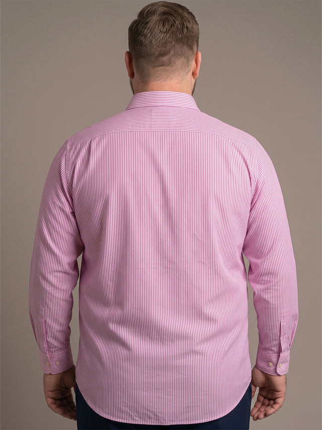 Men Plus Size Selrix Pink Striped Shirts