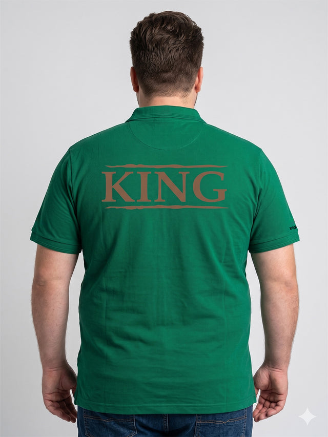 Men Plus Size Emerald Green Printed Polo