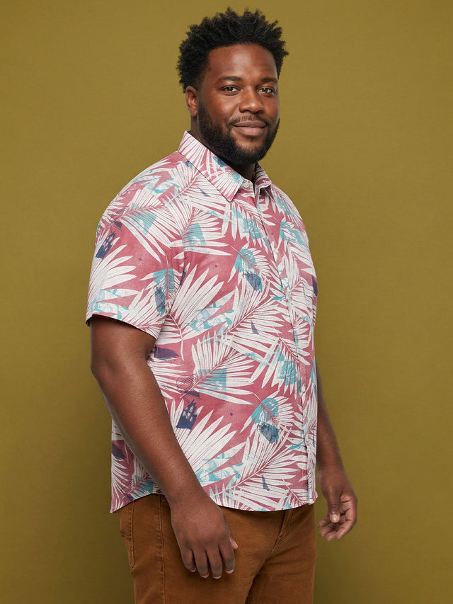 Men Plus Size Tropico Multicolor Printed Casual Shirt