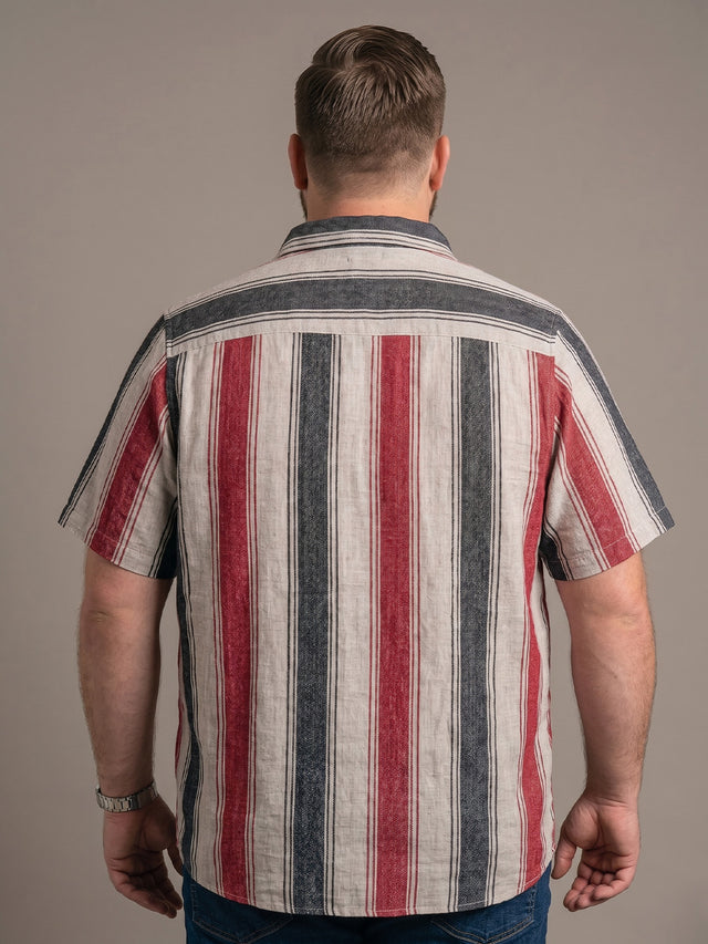Men Plus Size Mirevon Multi Textured Shirts