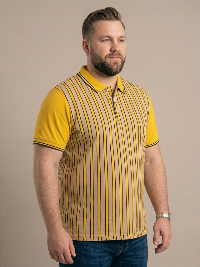 Men Plus Size Glowix Multi Striped Polo