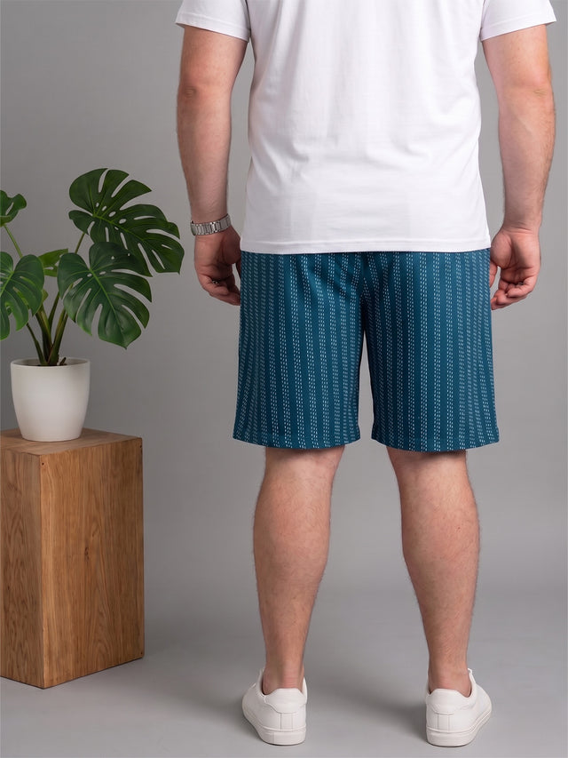 Men Plus Size Speckle Multi Striped Shorts