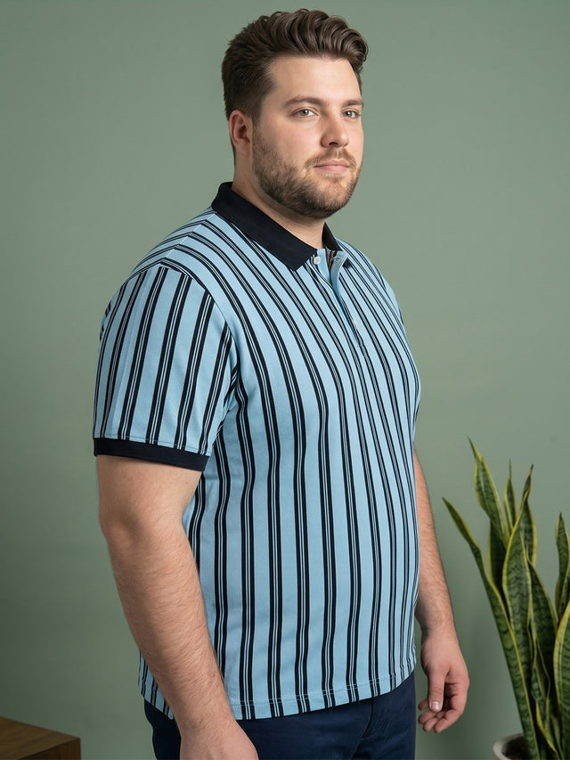 Men Plus Size Candor Multi Striped Polo