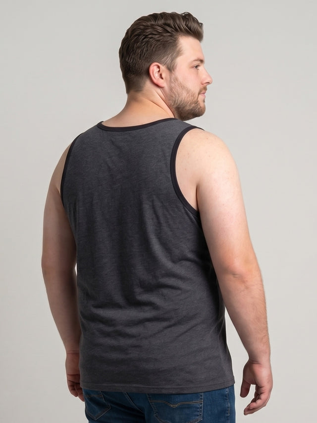 Men Plus Size Hefty Grey Solid Vest