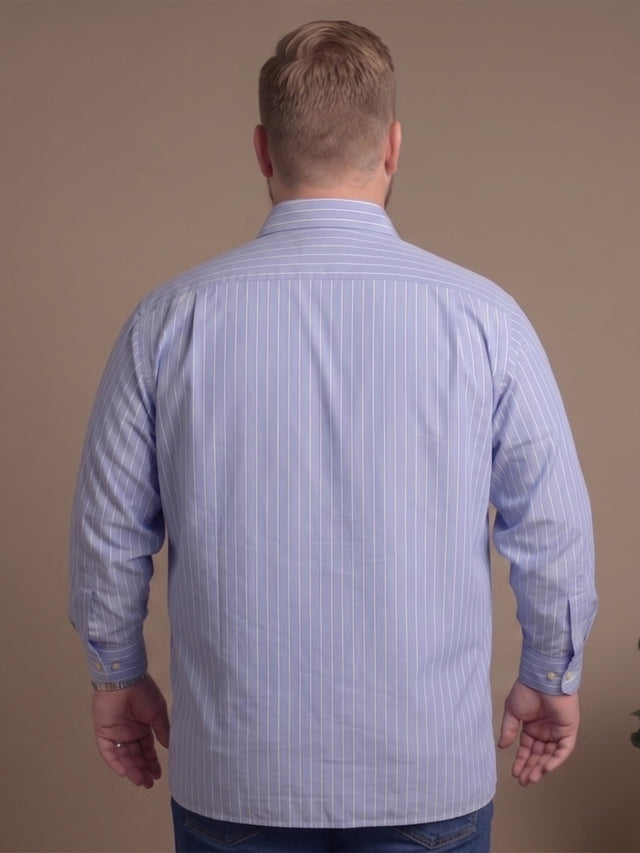 Men Plus Size Kryalyn Blue Striped Shirts
