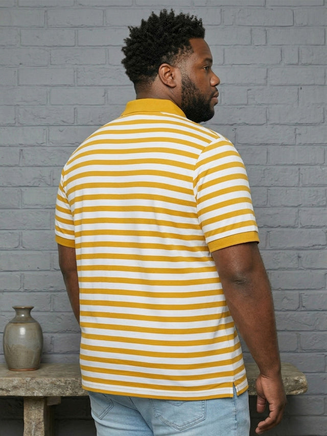 Men Plus Size Dandelion Multi Striped Polo