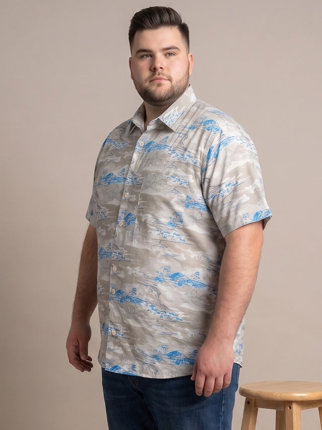 Men Plus Size Fogtide Multi Printed Shirts