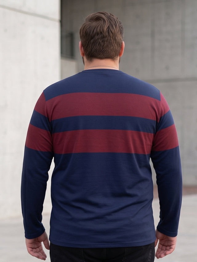 Men Plus Size Antonio Colorblock Henley Tshirt