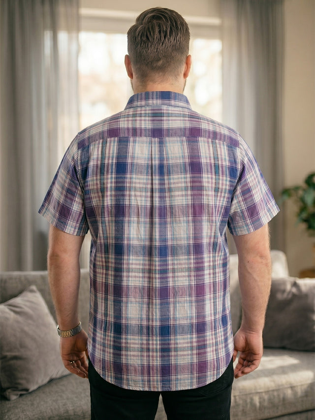 Men Plus Size Velmior Multi Check Shirts