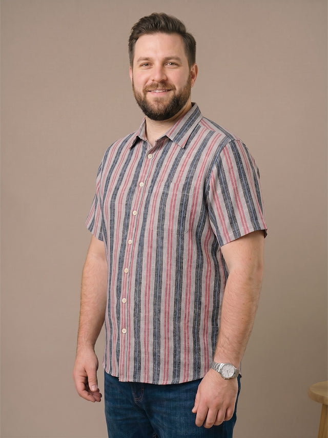 Men Plus Size Veltrion Multi Textured Shirts
