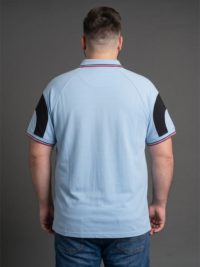 Men Plus Size Welkin Sky Blue Printed Polo