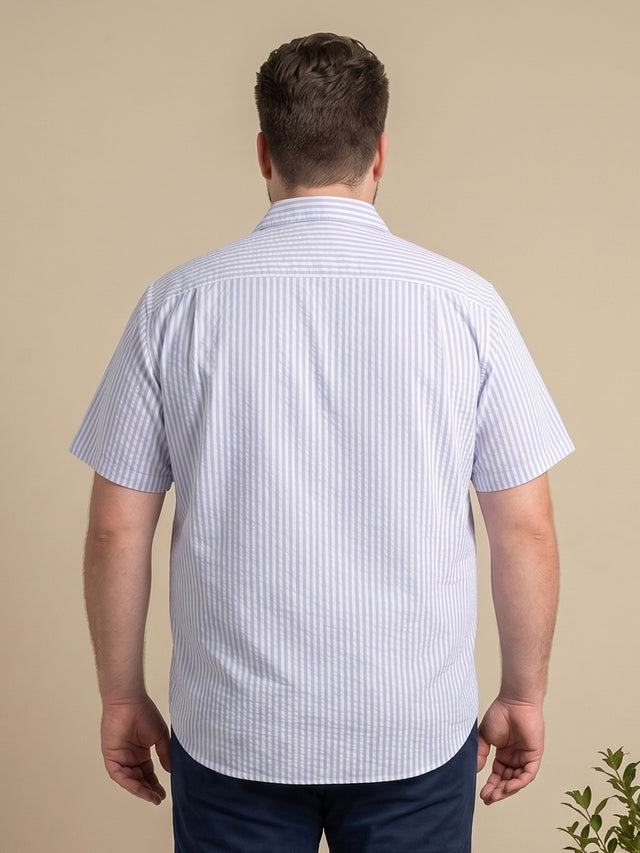 Men Plus Size Placid Multi Textured Shirts