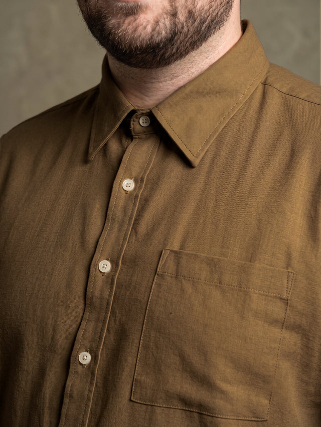 Men Plus Size Taverno Brown Solid Shirts