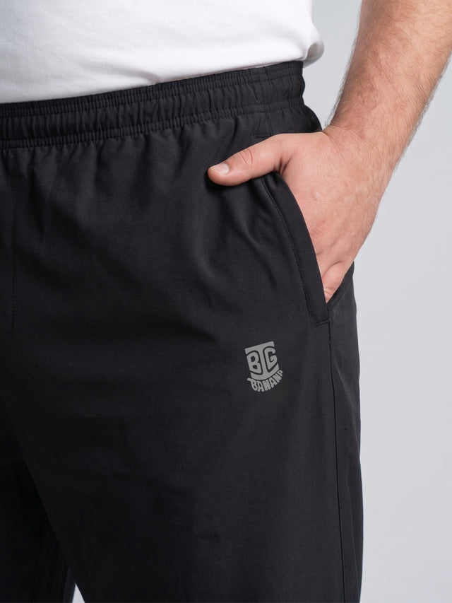 Men Plus Size Dashen Black Solid Trackpants