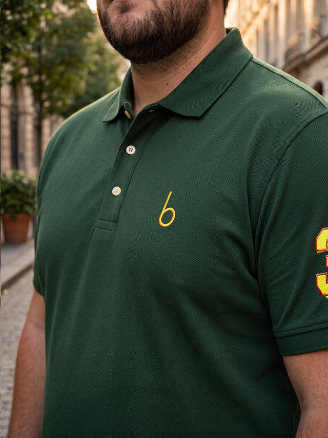 Men Plus Size Aura-BG Solid Green Polo Men Tshirt