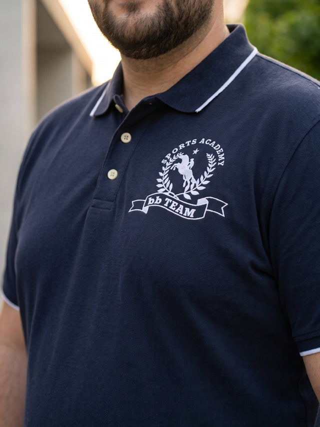 Men Plus Size Osaka Printed Black Polo Men Tshirt