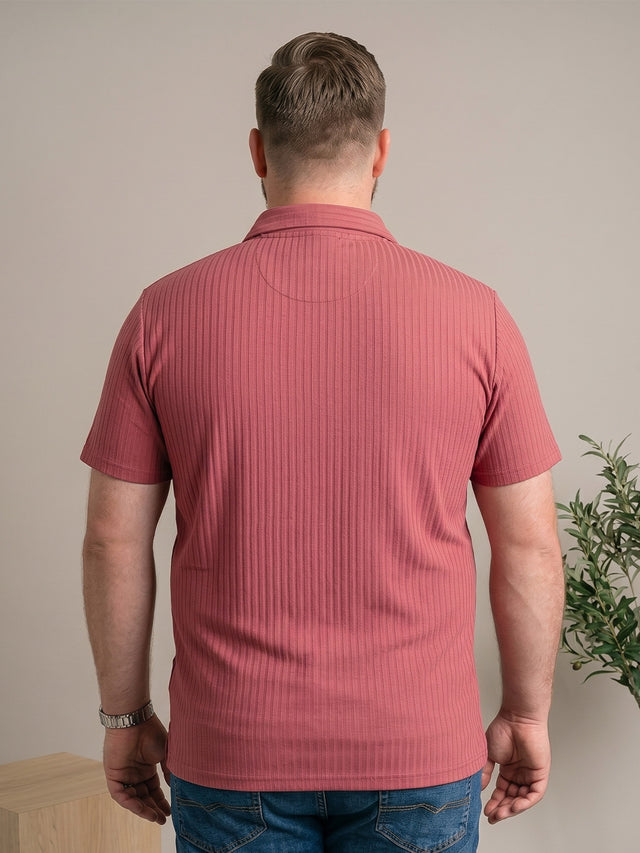 Men Plus Size Zinnia Pink Solid Polo