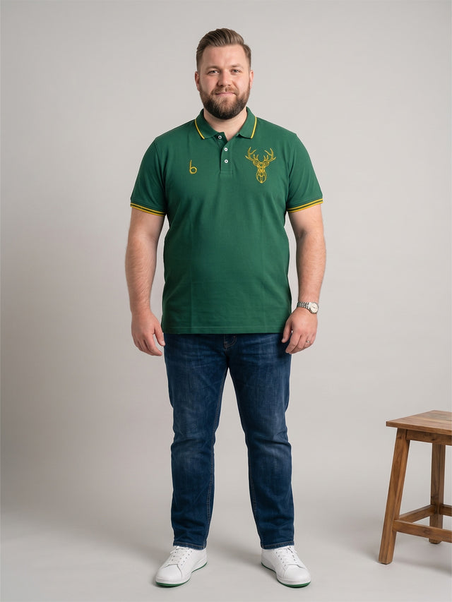 Men Plus Size Savage-Green Solid Polo
