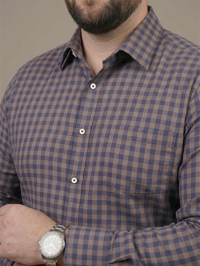 Men Plus Size Plaidorn Multi Check Shirts
