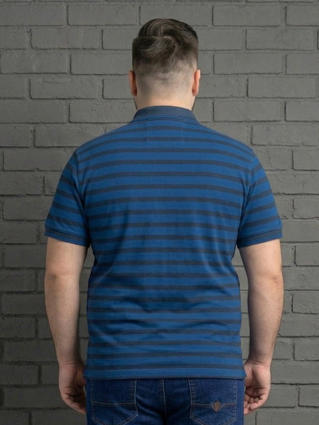 Men Plus Size Tyrian Multi Striped Polo