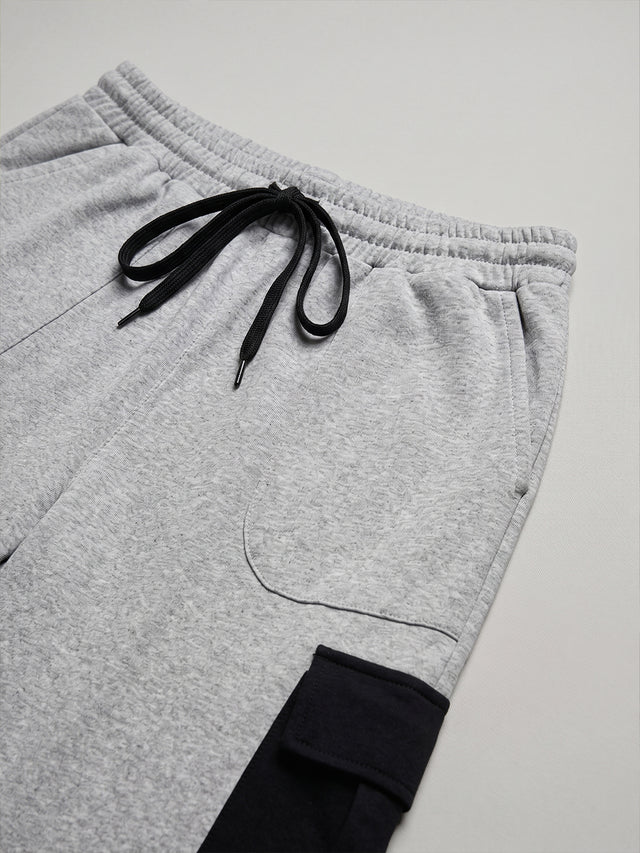 Men Plus Size Fulcrum Grey Solid Trackpants