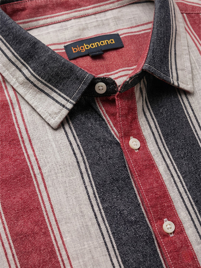 Men Plus Size Mirevon Multi Textured Shirts