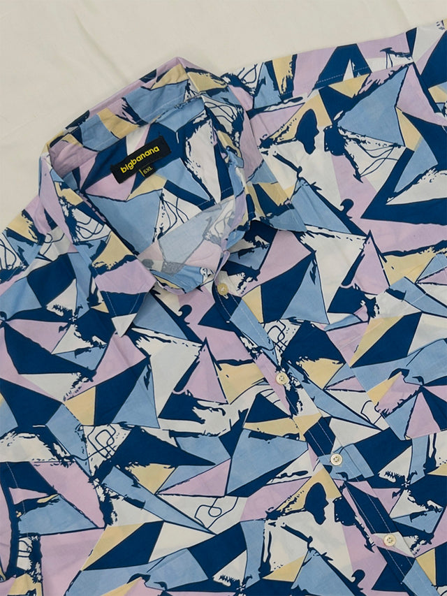 Men Plus Size Neonshards Multi Printed Shirts