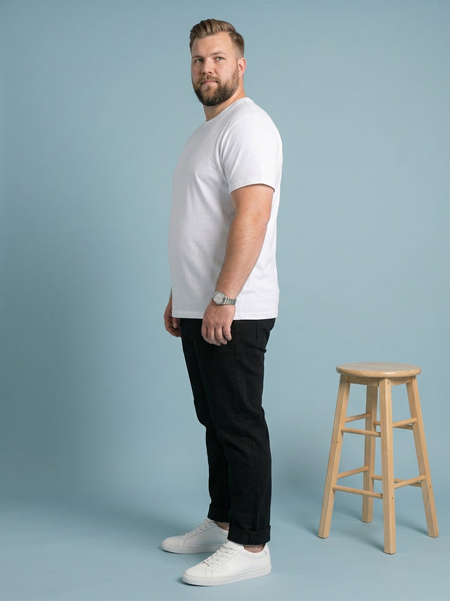 Men Plus Size Charvex Grey Solid Jeans