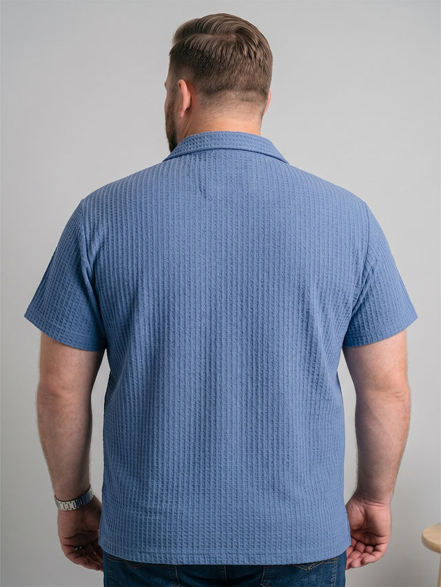 Men Plus Size Airhaze Sky Blue Solid Shirts