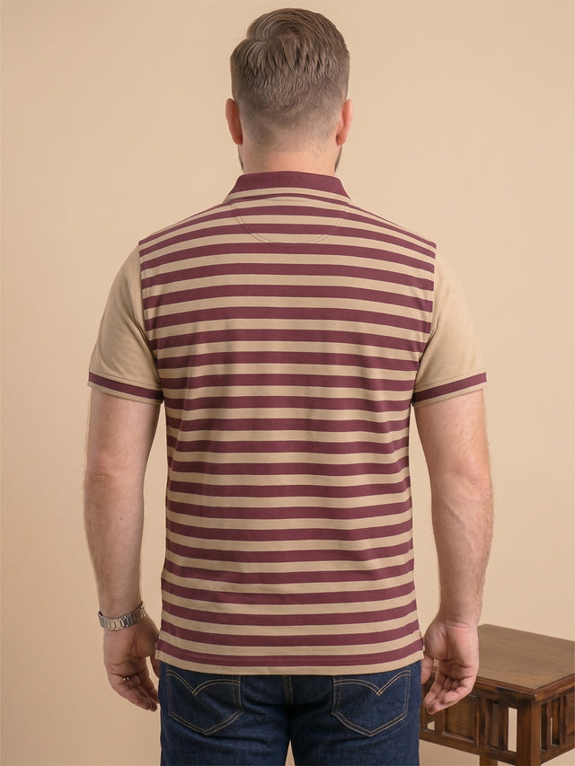 Men Plus Size Lagoon Multi Striped Polo