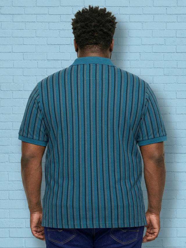 Men Plus Size Tenebra Multi Striped Polo