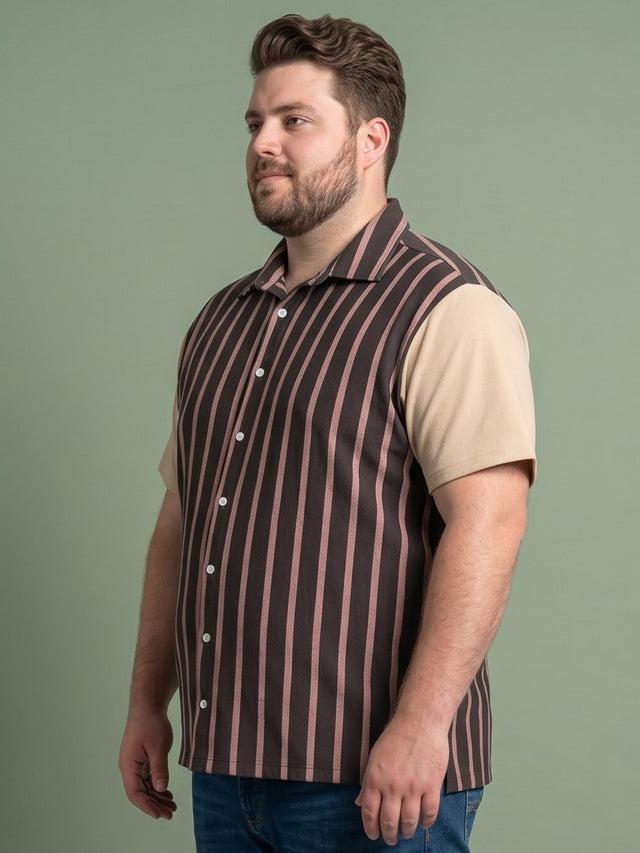 Men Plus Size Splitterra Multi Striped Shirts