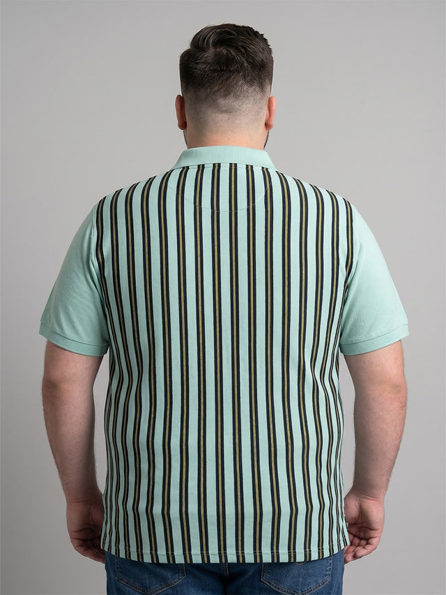 Men Plus Size Caramel Multi Striped Polo