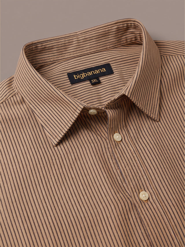 Men Plus Size Raxyn Rust Striped Shirts