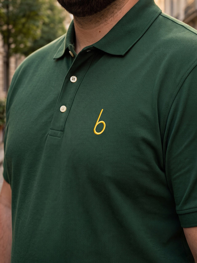 Men Plus Size Aura-BG Solid Green Polo Men Tshirt