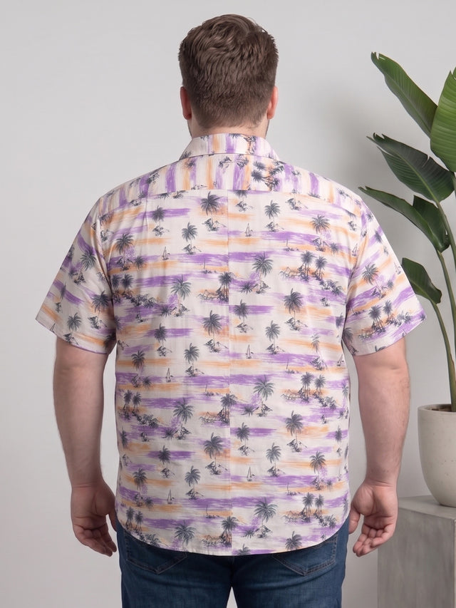 Men Plus Size Wisteria Multi Printed Shirts