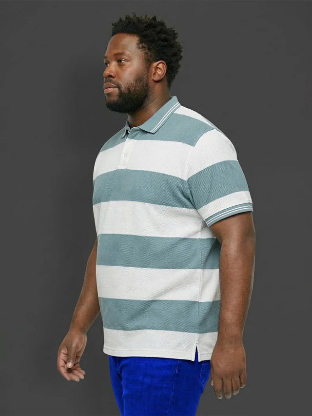 Men Plus Size Seabreeze Multicolor Textured Polo Tshirt