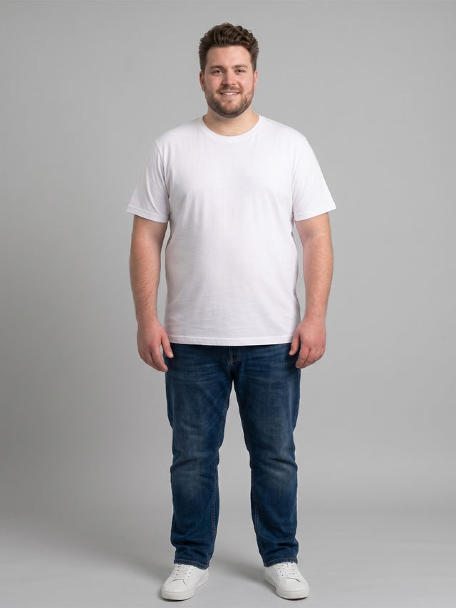 Men Plus Size Dexvion Navy Blue Tinted Wash Jeans